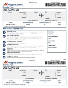 Plane Ticket Template