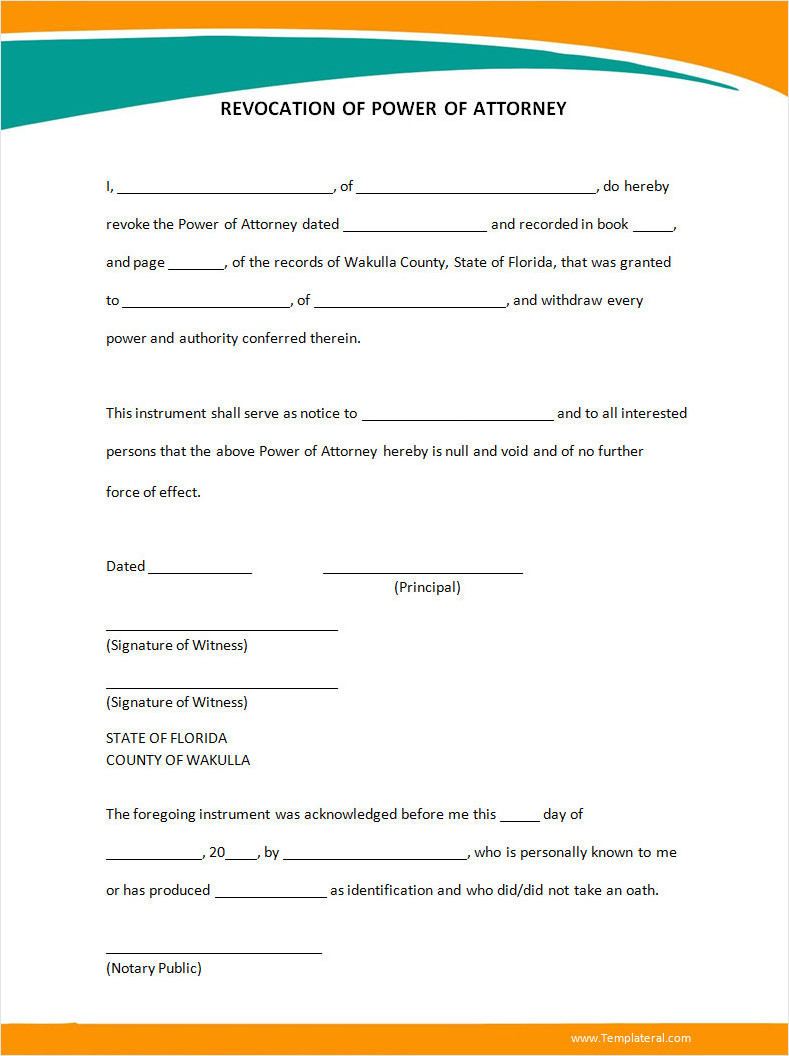 Power of Attorney Revocation Form Power of Attorney Revocation Form