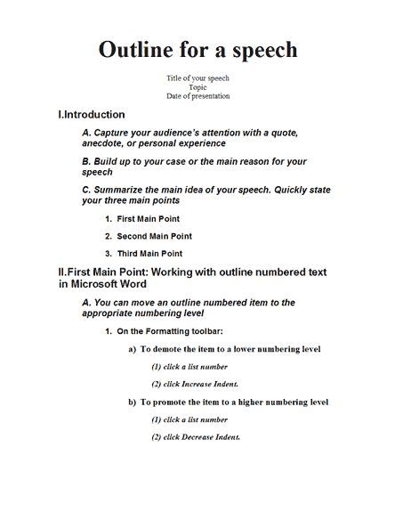 Presentation Outline Template