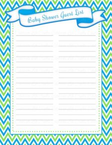 Printable Baby Shower Guest List Template Example | Templateral