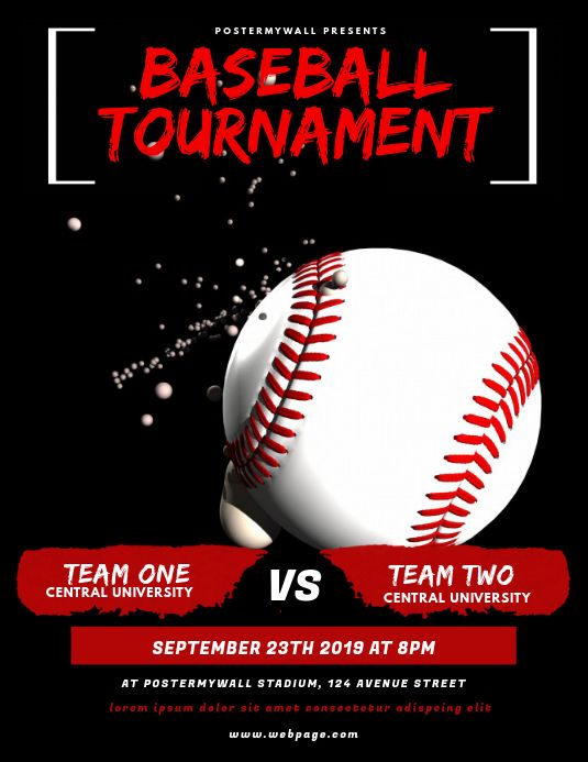Printable Baseball Match Flyer Template Example