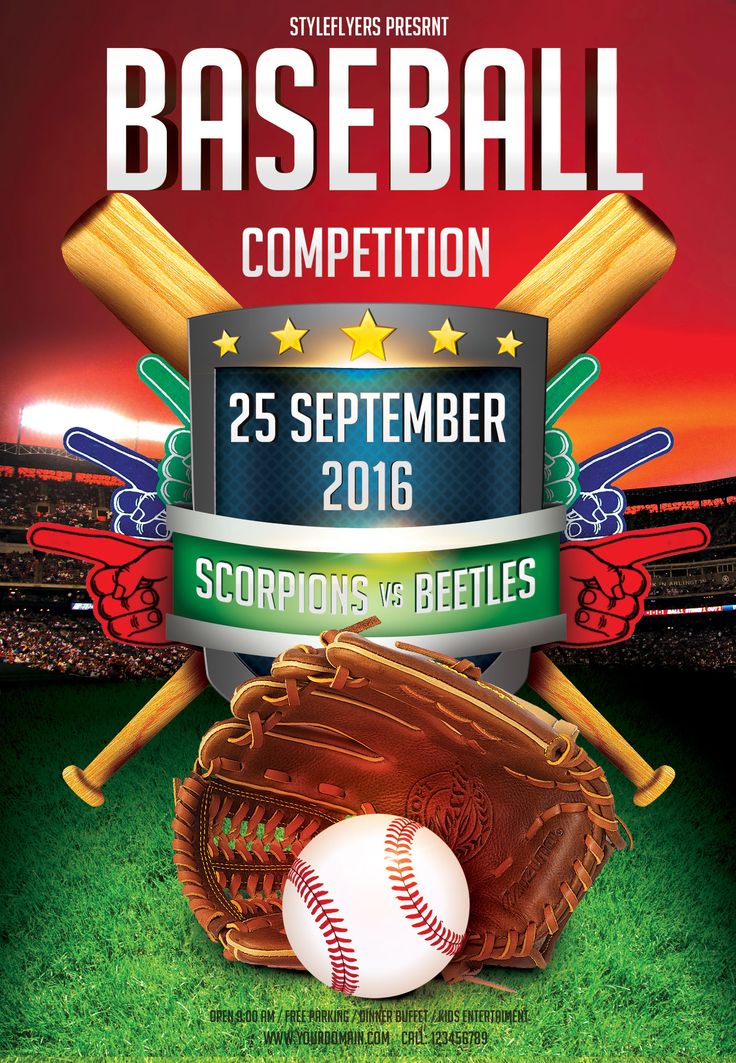 Printable Baseball Match Flyer Template Sample