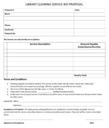 Printable Bid Proposal Template Example Templateral