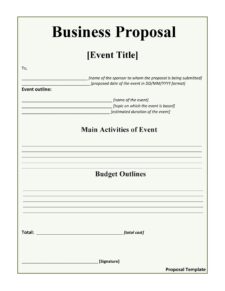 Printable Business Proposal Template
