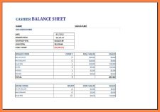 Printable Closing Cash Register Template Example