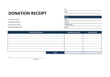 Printable Donation Receipt Template Example