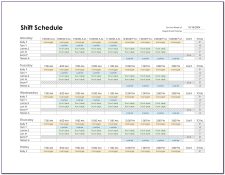Printable Employee Shift Schedule Template Example