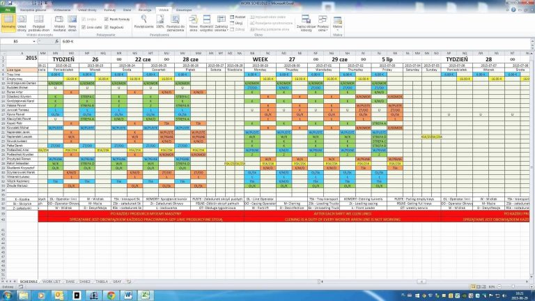 Printable Employee Shift Schedule Template Sample | Templateral