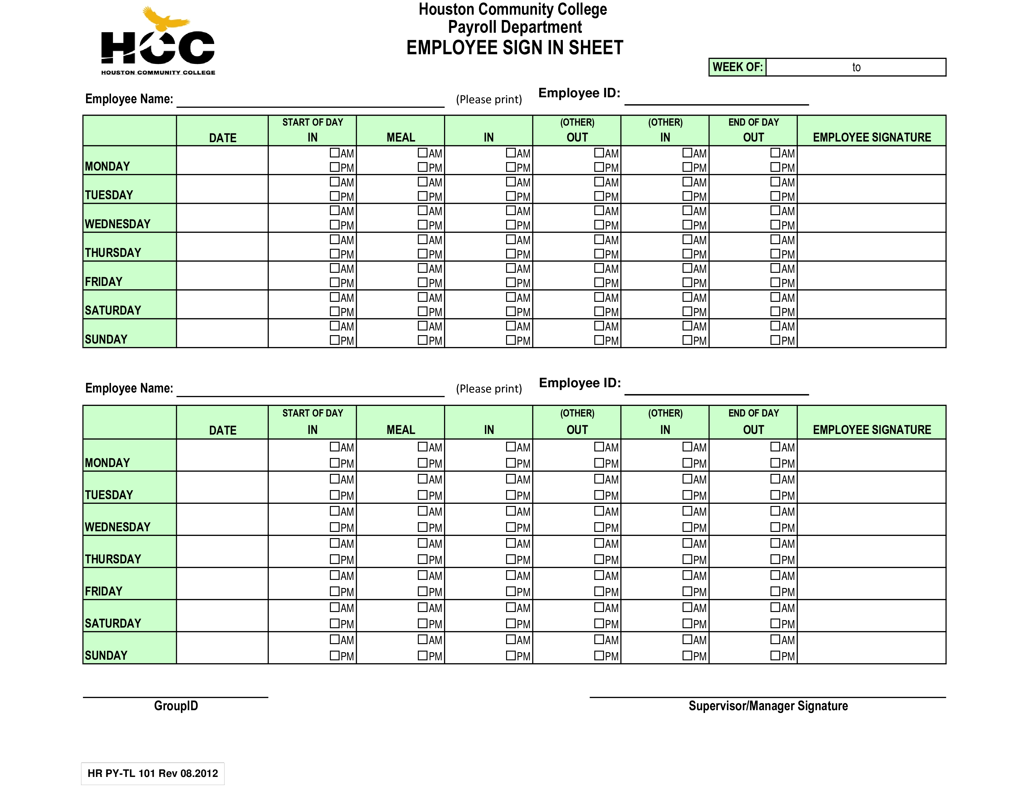Printable Employee Sign in Sheet Template Sample Printable Employee Sign in Sheet Template Sample