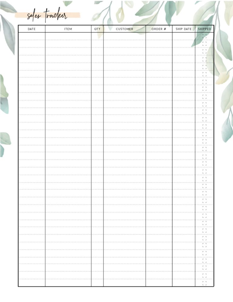Printable Garage Sale Tracker Template Example | Templateral