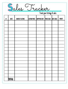 Printable Garage Sale Tracker Template Sample | Templateral