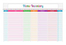 Printable Home Inventory Template
