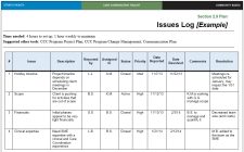Printable Issue Management Log Template