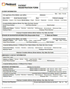 Printable Patient Registration Form