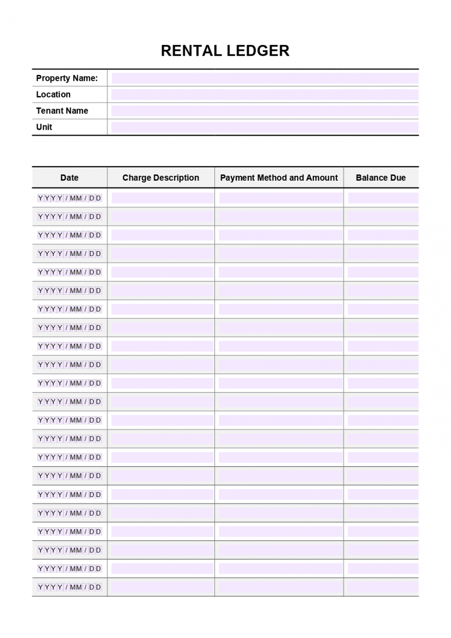 Printable Rental Ledger Template Printable Rental Ledger Template