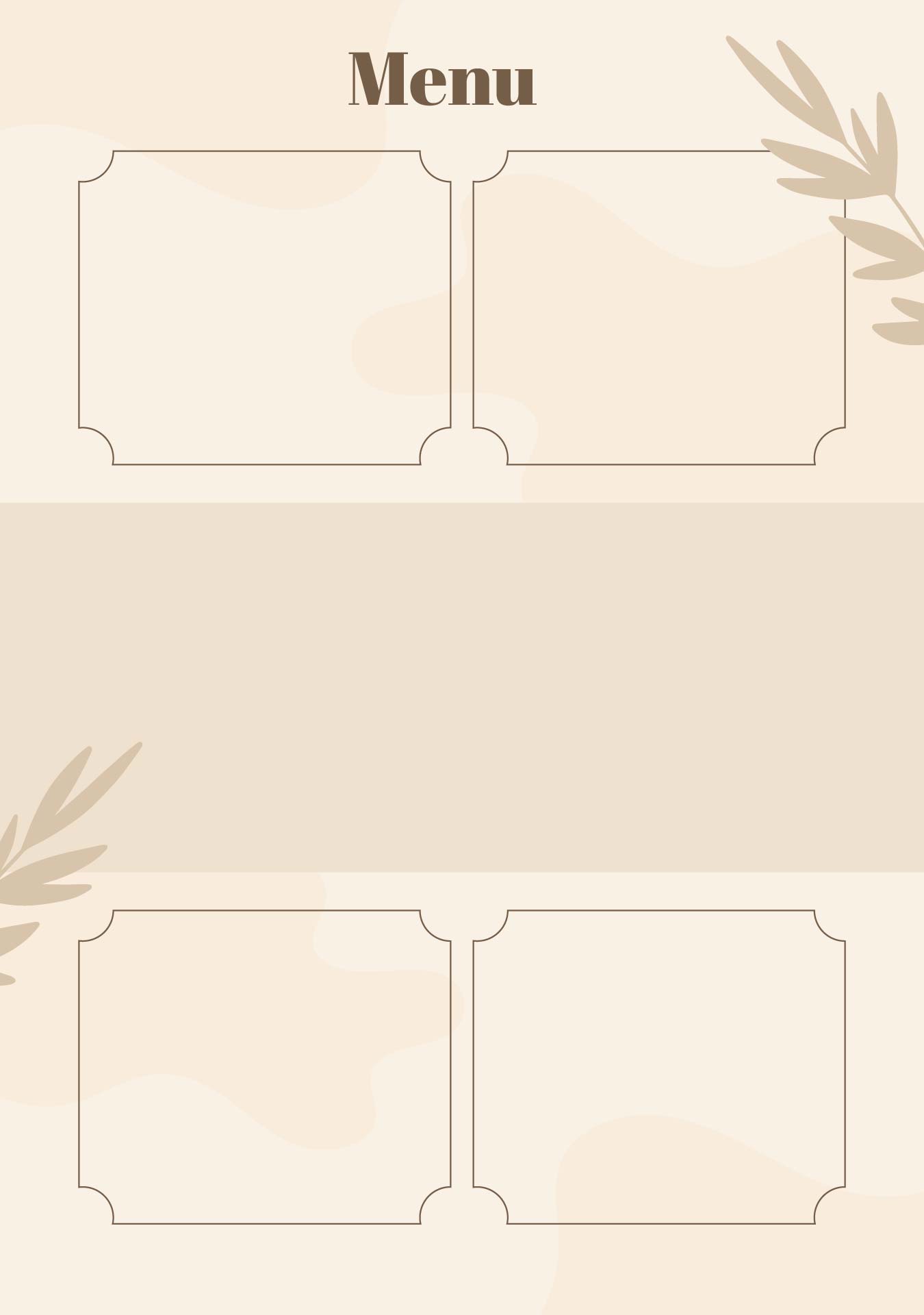 Printable Restaurant Menu Template