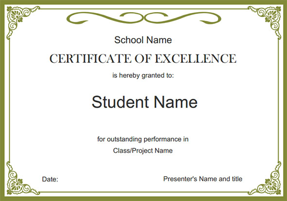 Printable School Certificate Template Example Printable School Certificate Template Example