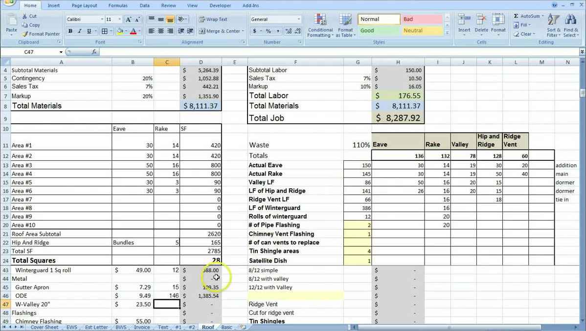 Printable Siding Estimate Template Example