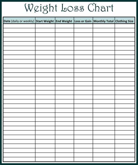 Printable Weight Loss Log Template Example