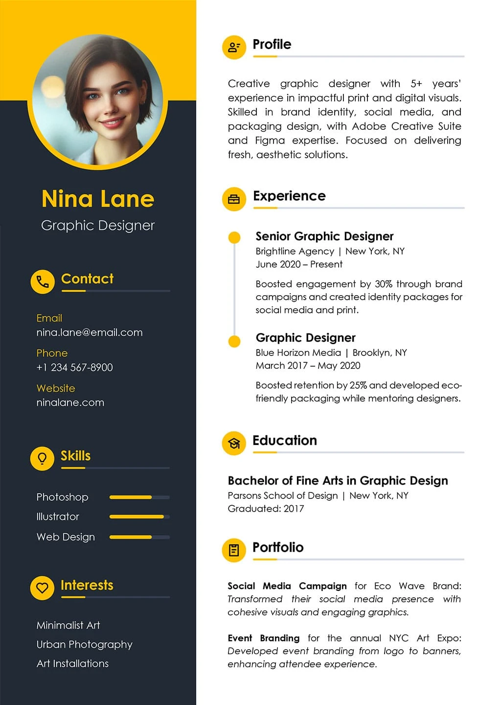 Professional CV Template Sample