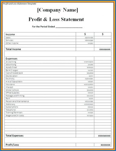 √ Free Printable Profit Loss Template to Manage Your Financial Business