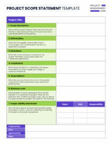 Project Scope Template