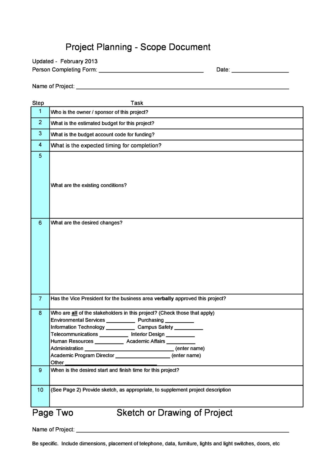 √ Project Scope Template (Word)