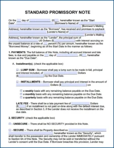 Promissory Agreement Template Sample