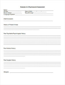 Psychosocial Assessment Documentation Example