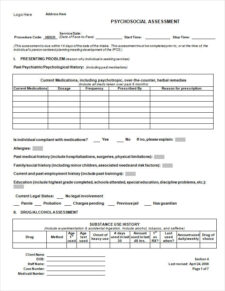 Psychosocial Assessment Paper Example
