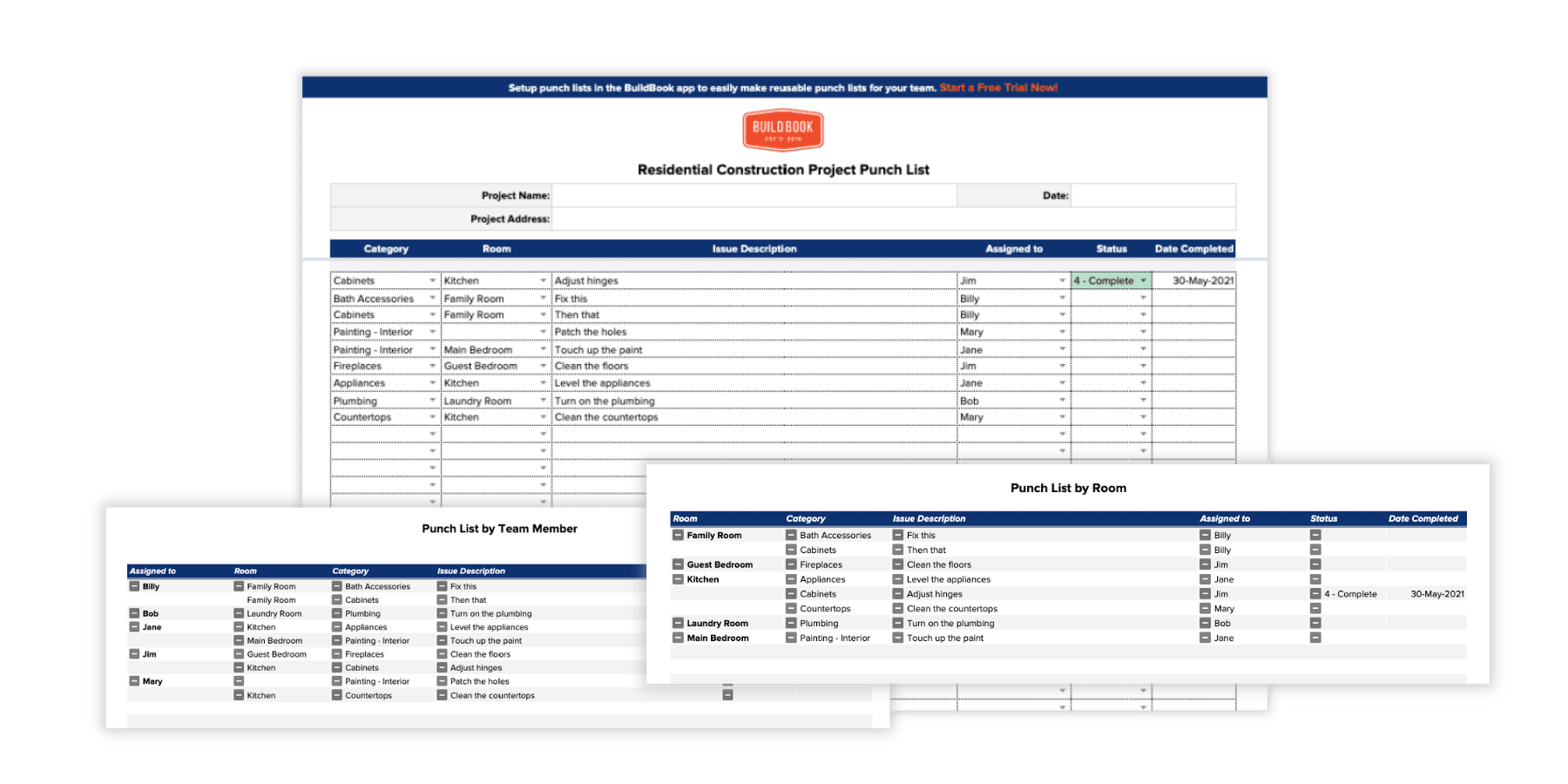 Punch List Template