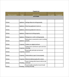 Punch List Template