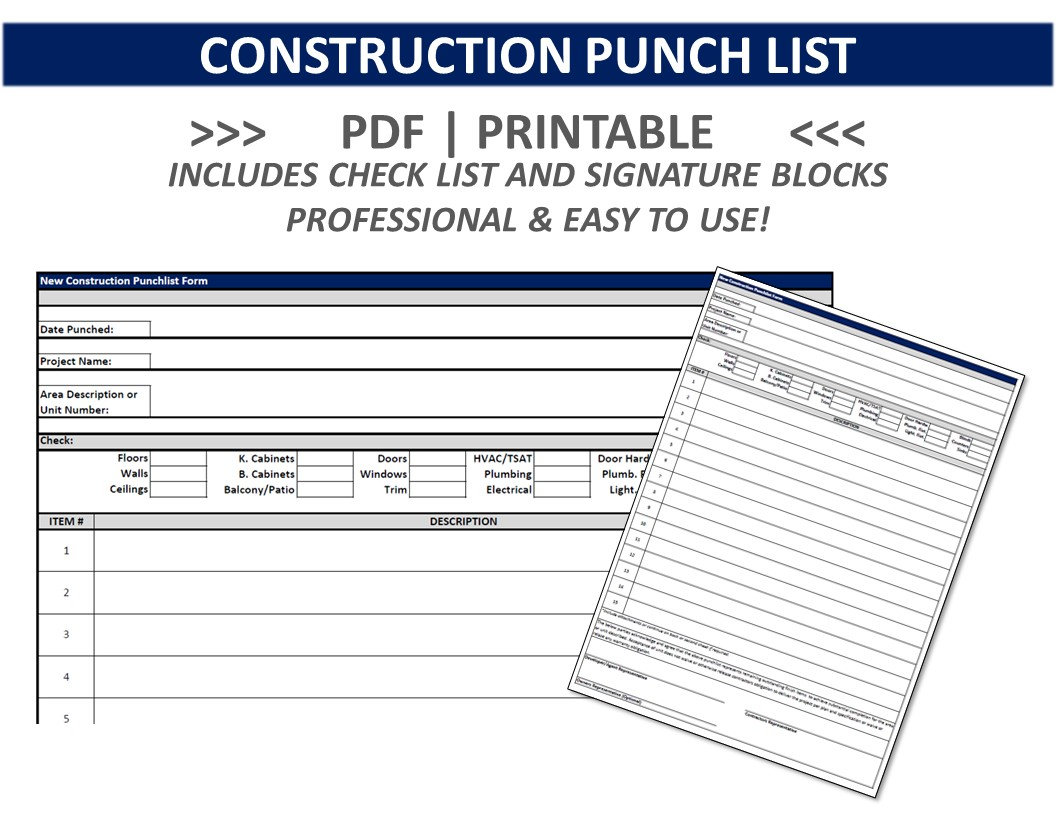 Punch List Template