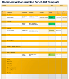 Punch List Template