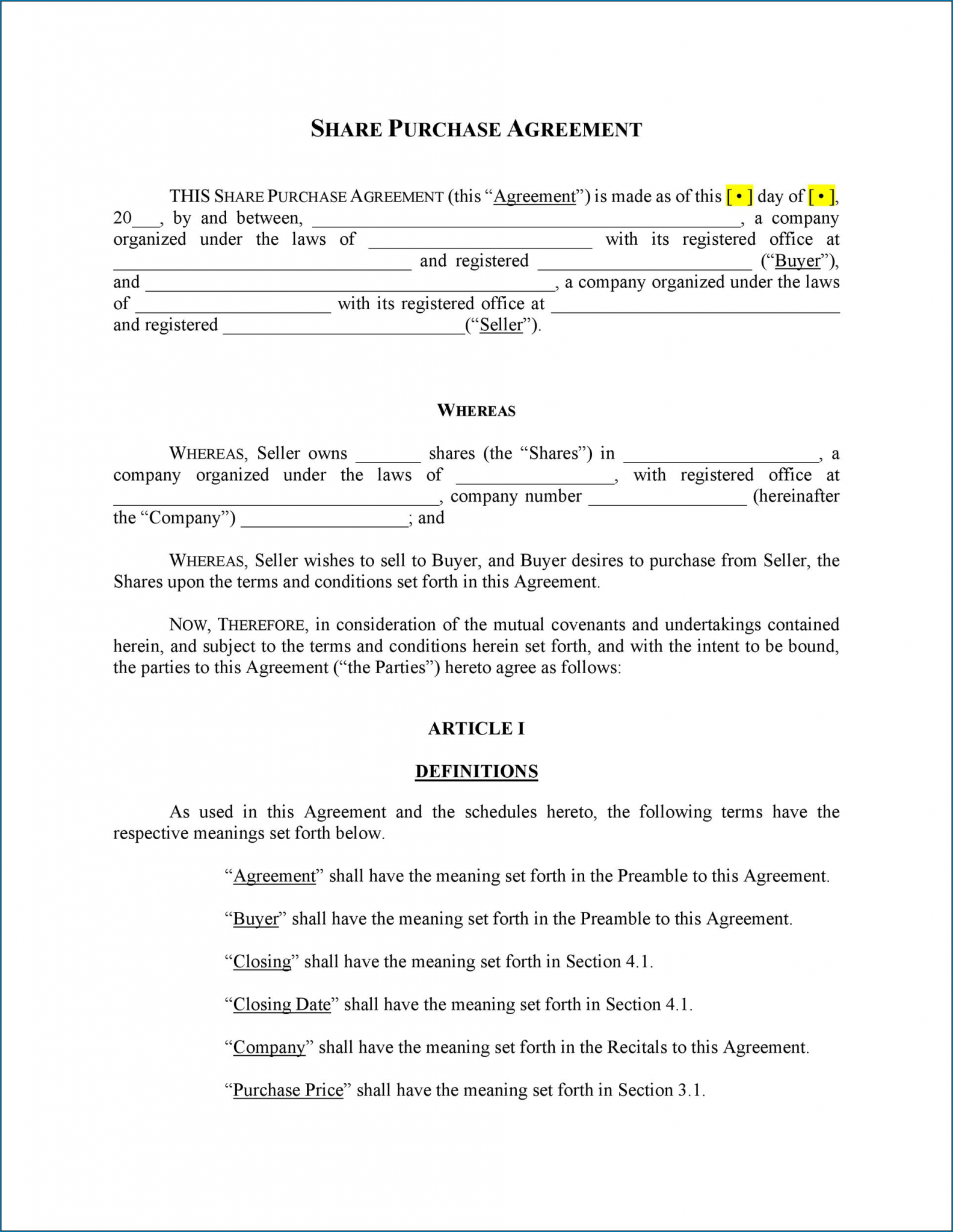 free-printable-purchase-agreement-template