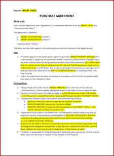 Purchasing Contract Template Sample