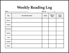 Reading Log Template Sample