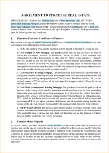 Real Estate Sale Agreement Template