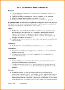 Real Estate Sale Agreement Template Sample