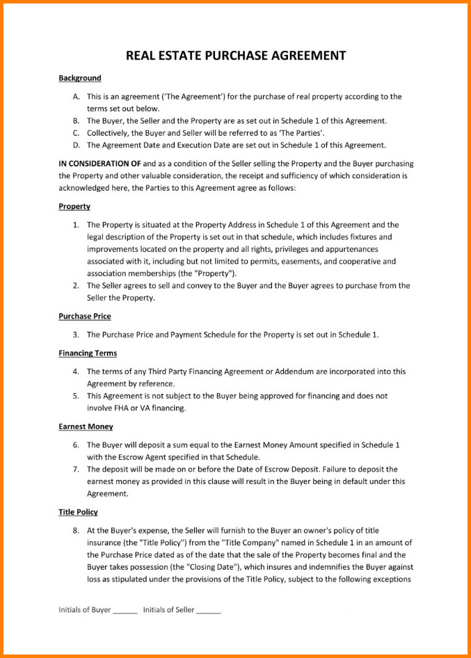 Real Estate Sale Agreement Template Sample Real Estate Sale Agreement Template Sample