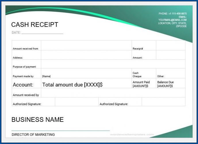 Free Printable Receipt For Cash - Receipt For Cash Payment Template Example 689x500