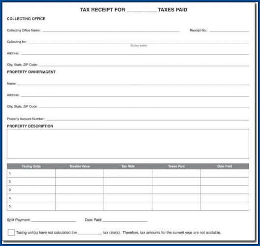 √ Free Printable Property Tax Receipt Template