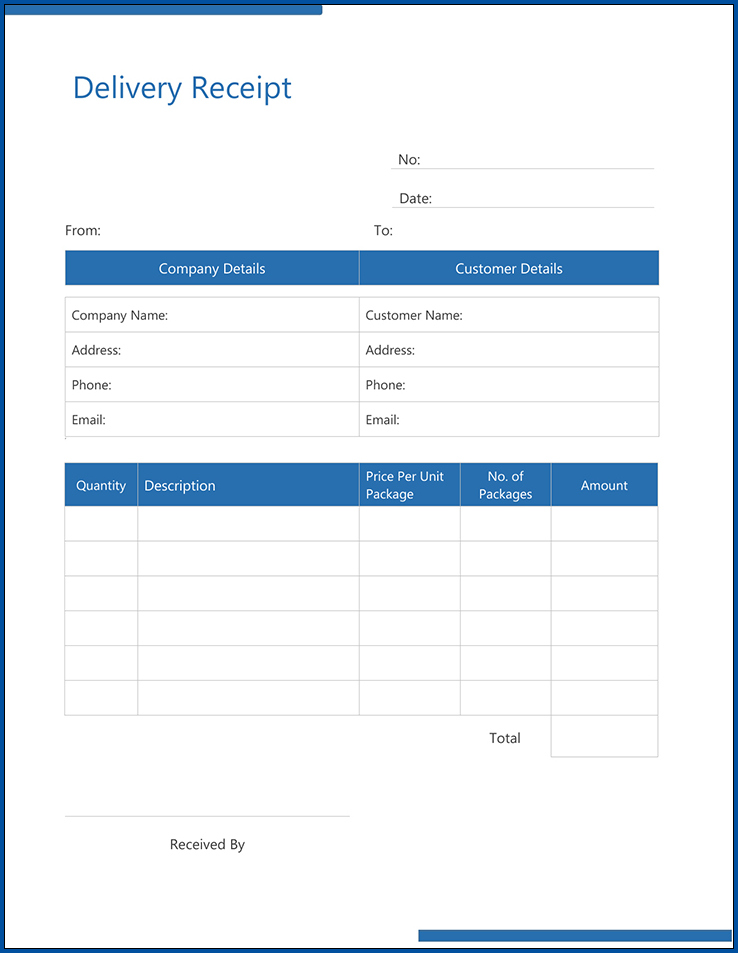 Receipt For Cash Payment Template Sample