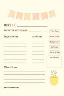Printable Recipe Book Template