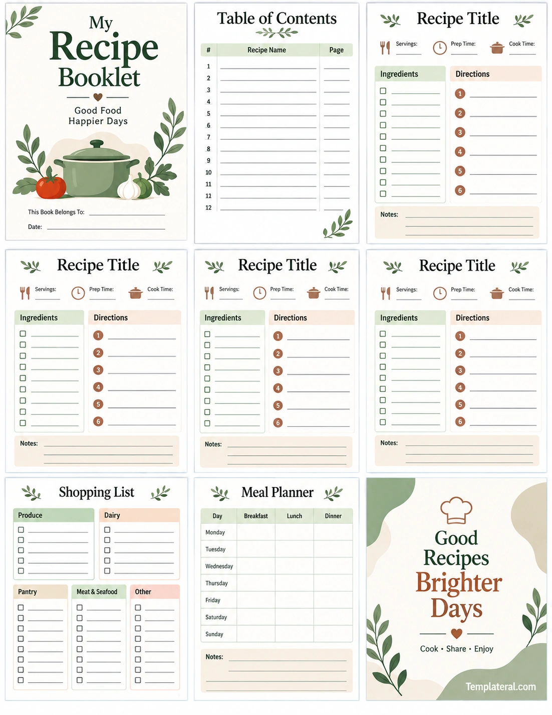 Recipe Booklet Template