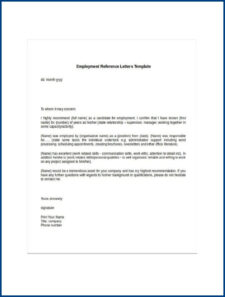Reference Letter Template for an Employee Example