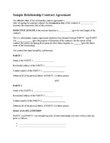 Relationship Agreement Template