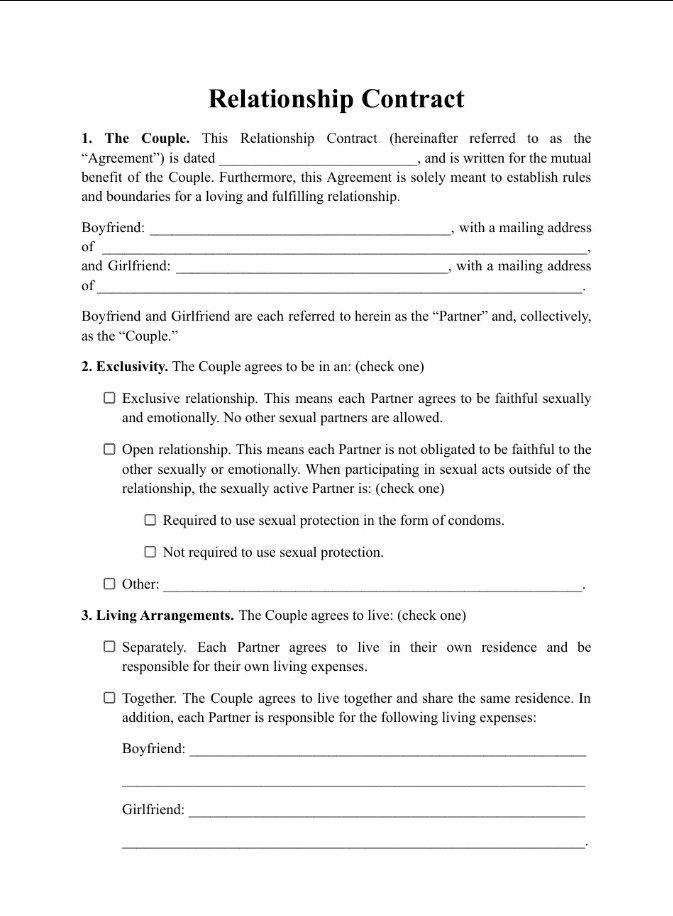 Relationship Agreement Template Example