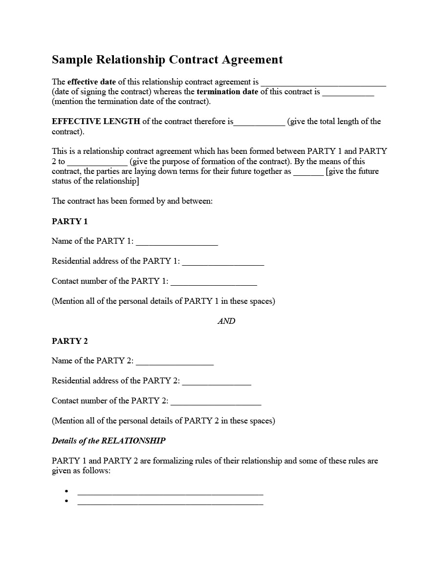 Relationship Agreement Template