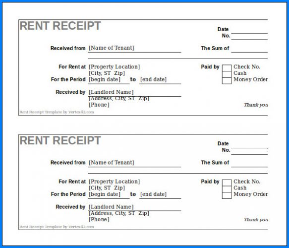 √ Free Editable Rent Receipt Template